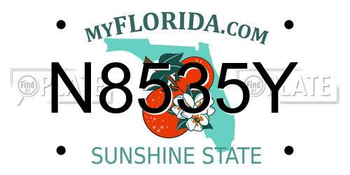 N8535Y Florida License Plate