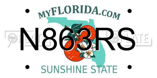 N863RS Florida License Plate