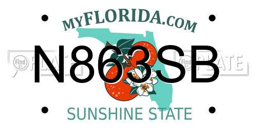 N863SB Florida License Plate