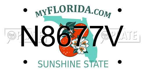 N8677V Florida License Plate