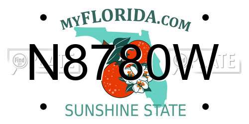 N8780W Florida License Plate