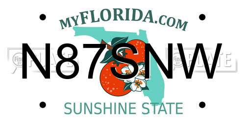 N87SNW Florida License Plate