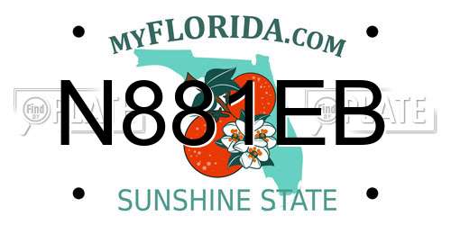 N881EB Florida License Plate