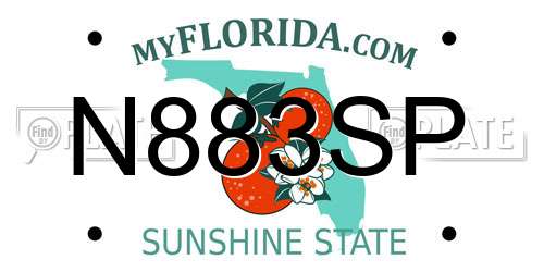 N883SP Florida License Plate