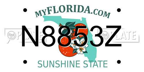 N8853Z Florida License Plate