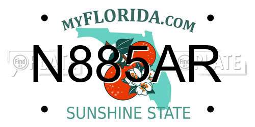N885AR Florida License Plate