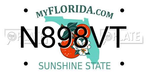 N898VT Florida License Plate