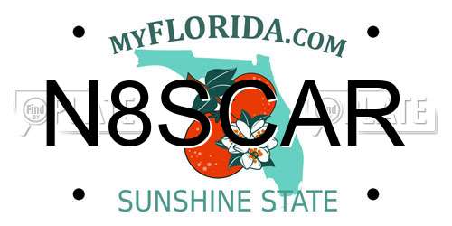 N8SCAR Florida License Plate