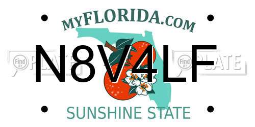 N8V4LF Florida License Plate