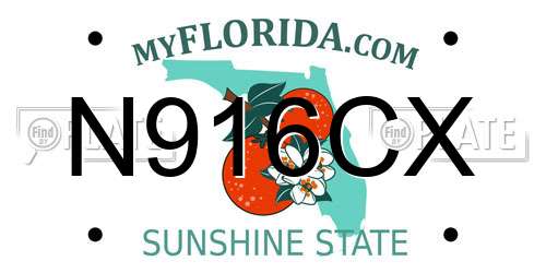 N916CX Florida License Plate
