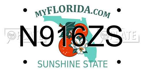 N916ZS Florida License Plate