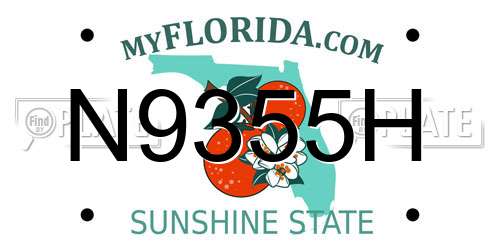 N9355H Florida License Plate