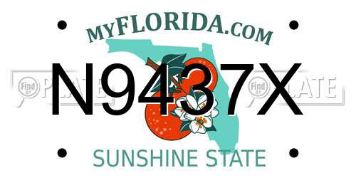 N9437X Florida License Plate