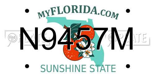 N9457M Florida License Plate