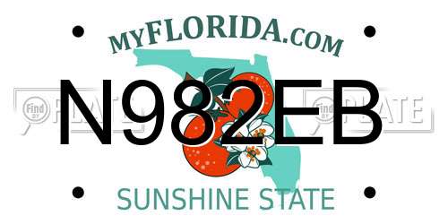 N982EB Florida License Plate