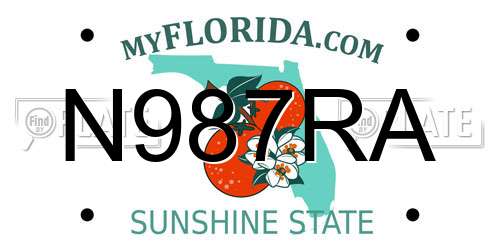 N987RA Florida License Plate