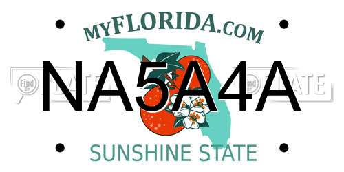 NA5A4A Florida License Plate