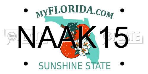 NAAK15 Florida License Plate