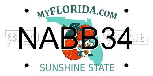 NABB34 Florida License Plate