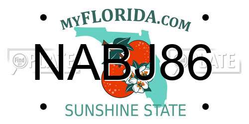 NABJ86 Florida License Plate