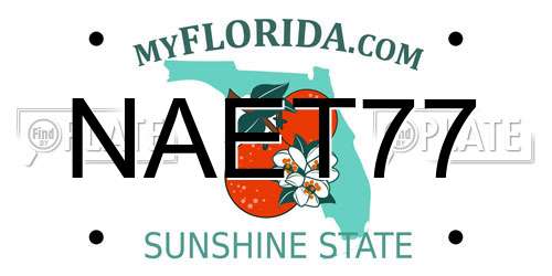 NAET77 Florida License Plate