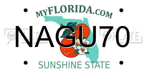 NAGU70 Florida License Plate
