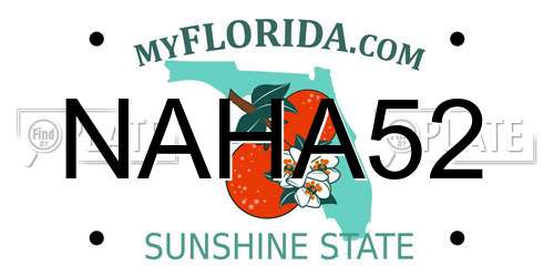NAHA52 Florida License Plate