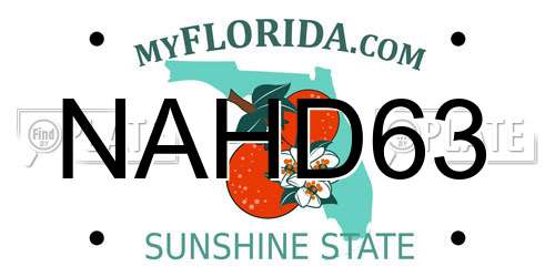 NAHD63 Florida License Plate