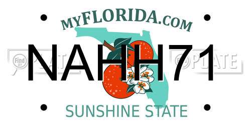 NAHH71 Florida License Plate