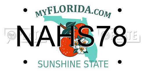 NAHS78 Florida License Plate