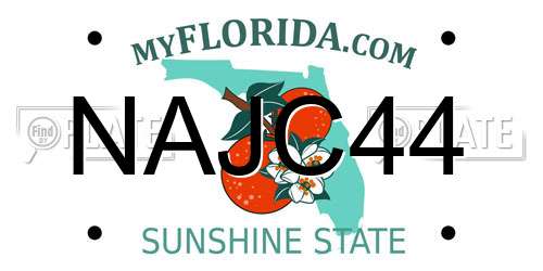 NAJC44 Florida License Plate