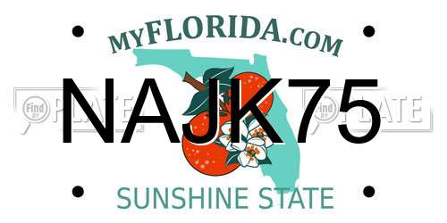 NAJK75 Florida License Plate