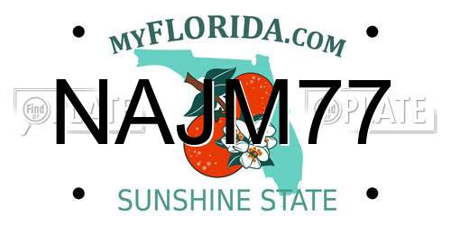 NAJM77 Florida License Plate