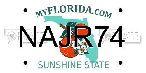 NAJR74 Florida License Plate
