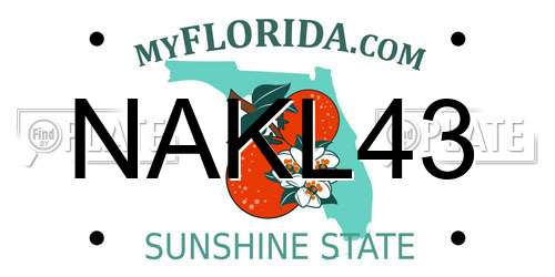 NAKL43 Florida License Plate