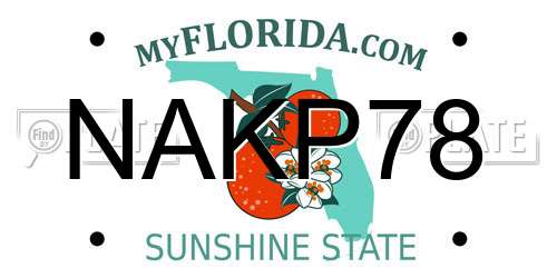 NAKP78 Florida License Plate