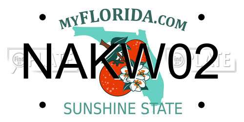 NAKW02 Florida License Plate