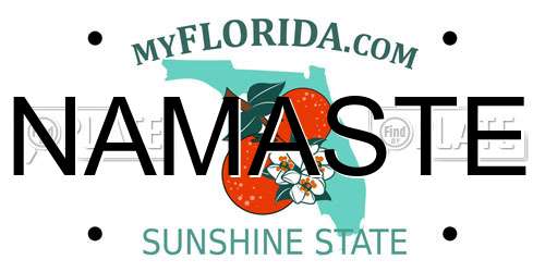 NAMASTE Florida License Plate