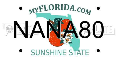 NANA80 Florida License Plate