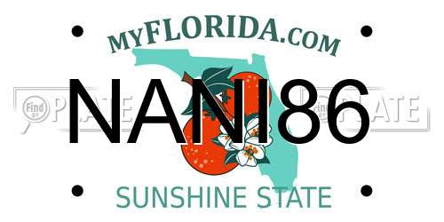 NANI86 Florida License Plate
