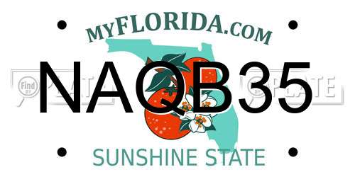 NAQB35 Florida License Plate