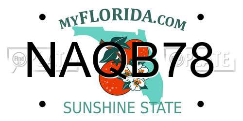 NAQB78 Florida License Plate