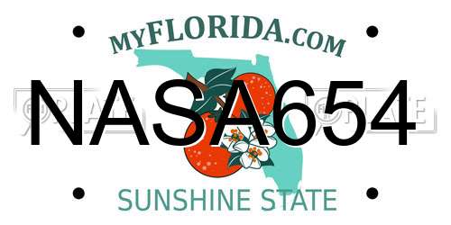 NASA654 Florida License Plate