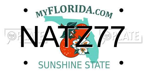 NATZ77 Florida License Plate