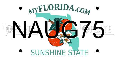 NAUG75 Florida License Plate