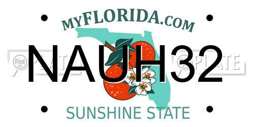 NAUH32 Florida License Plate