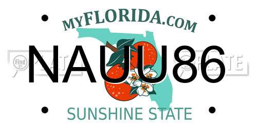 NAUU86 Florida License Plate