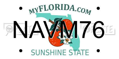 NAVM76 Florida License Plate