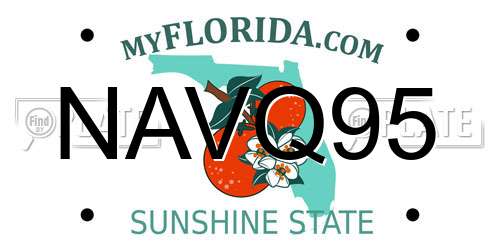 NAVQ95 Florida License Plate