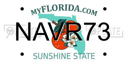 NAVR73 Florida License Plate